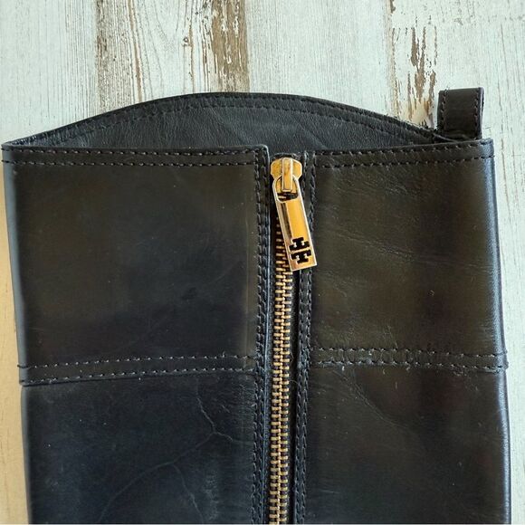 Tory Burch Blaire Tall Riding Boots Women’s Size 6 Black Leather Gold Hardware - Picture 11 of 16